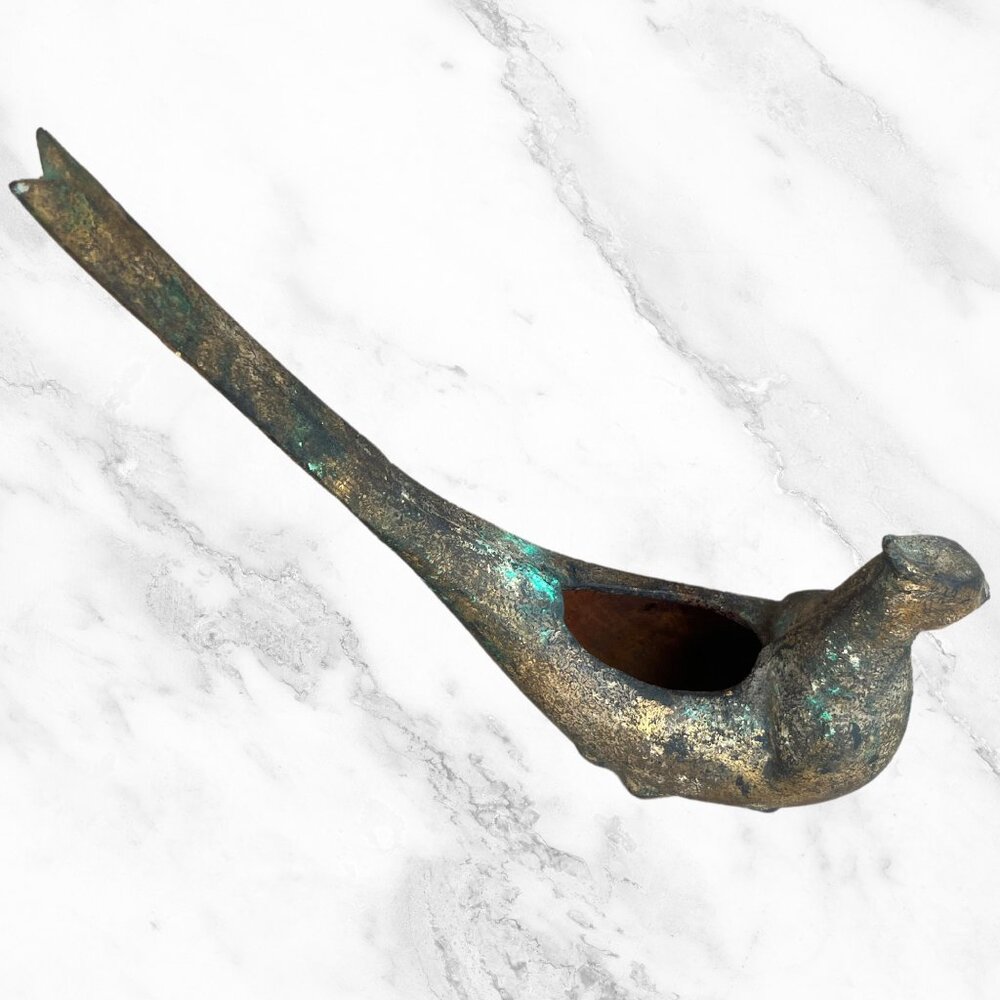 Japanese Incense Burner Iron Bird Metal Figurine Cast Iron